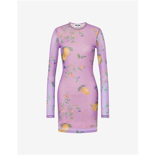 Moschino Jeans - abito in rete stampato - viola