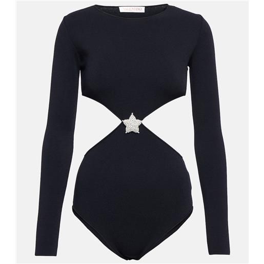 Valentino body con cut-out e decorazione