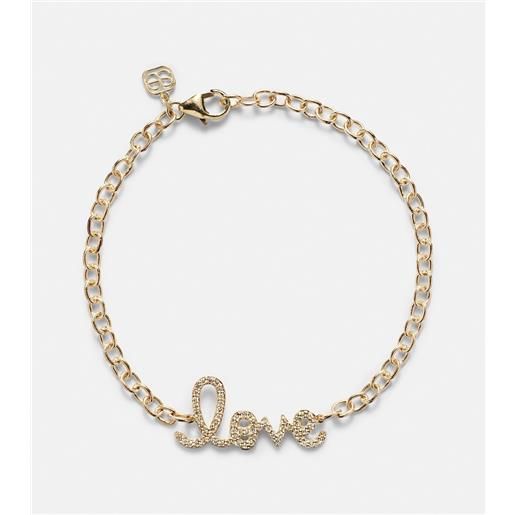 Bracciale in oro 14kt (585/1000) con diamanti e perle in Oro