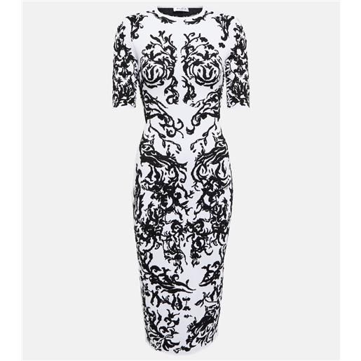 Alaia alaïa abito midi con stampa