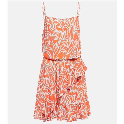 Heidi Klein miniabito con ruches e stampa