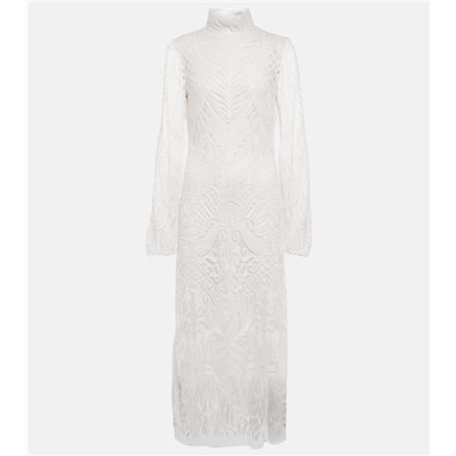 Galvan abito midi da sposa borghese in pizzo