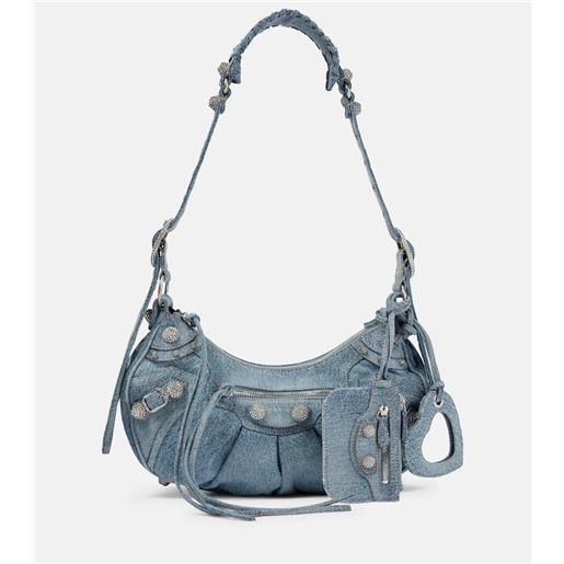 Balenciaga borsa a spalla le cagole small in denim