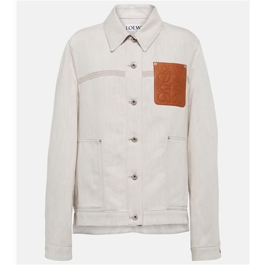 Loewe giacca di jeans in cotone e lino