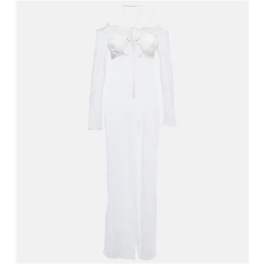 Nensi Dojaka bridal - abito lungo in pizzo con cut-out