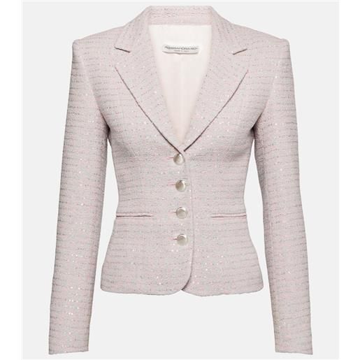 Alessandra Rich blazer monopetto in tweed con paillettes