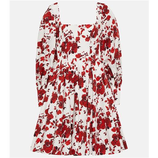Emilia Wickstead miniabito yasmina in cotone con stampa