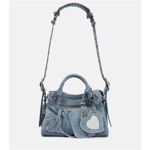 Balenciaga borsa a spalla neo cagole xs in denim