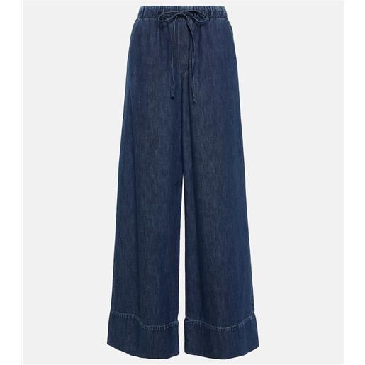 Valentino jeans a gamba larga in chambray