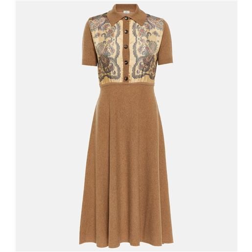Etro abito midi in cashmere, lana e seta