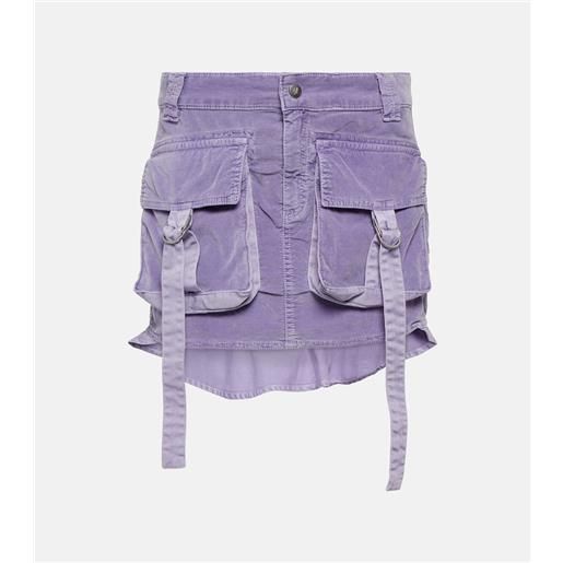 Blumarine minigonna cargo in velluto