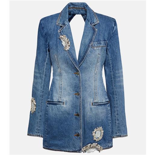Area blazer di jeans con cut-out