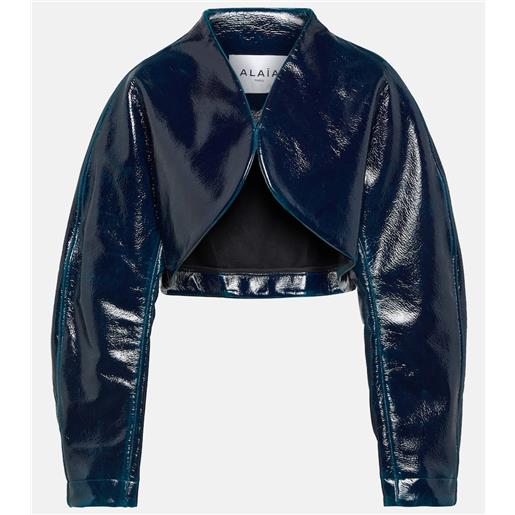 Alaia alaã¯a giacca cropped in misto lana