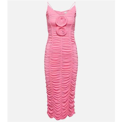 Magda Butrym abito midi in jersey con applicazione floreale