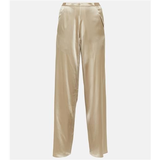 Christopher Esber pantaloni regular in raso di seta