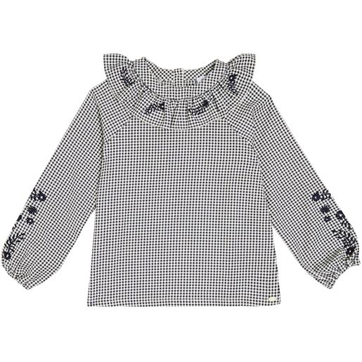 Tartine et Chocolat blusa a quadri con ricamo
