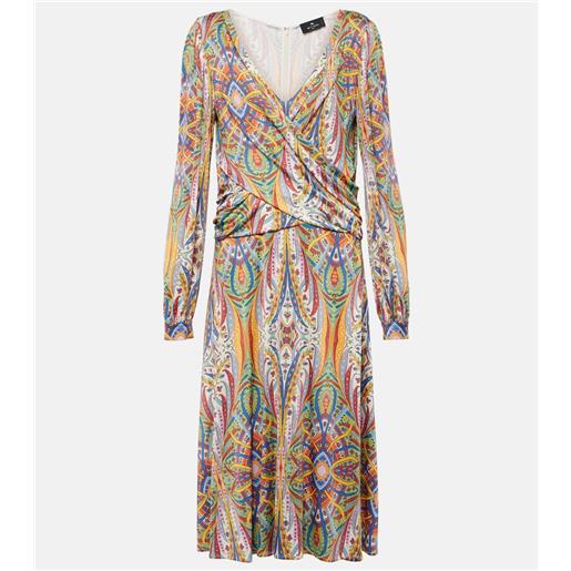 Etro abito midi in jersey con stampa
