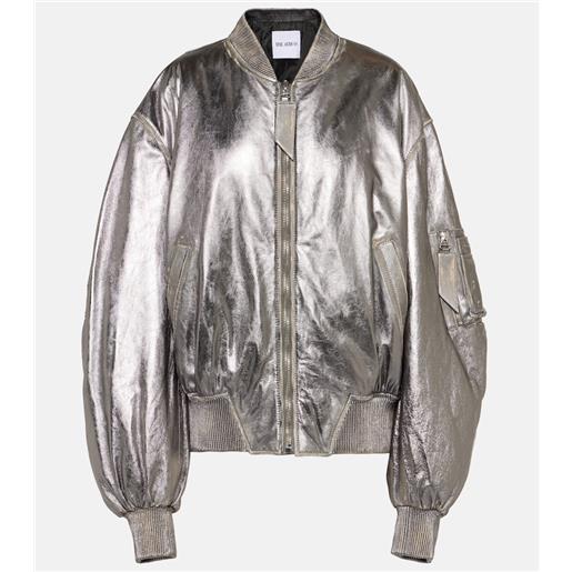 The Attico bomber in pelle metallizzata