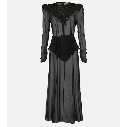 Alessandra Rich abito midi in georgette di seta