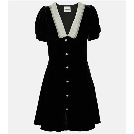 Miu Miu miniabito in velluto con organza