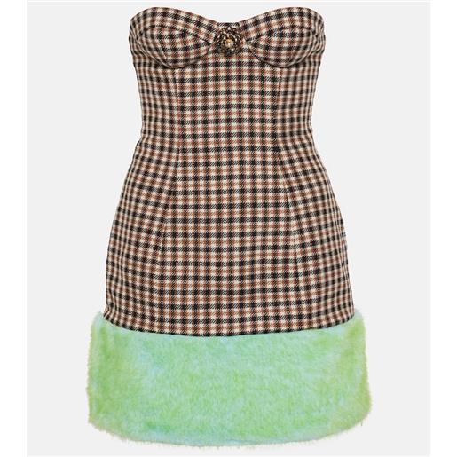 Area abito corto in lana e cotone