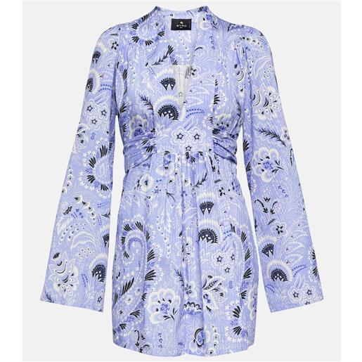 Etro abito corto in misto cotone con stampa