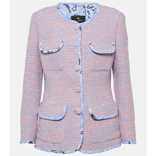 Etro giacca in tweed di misto lana
