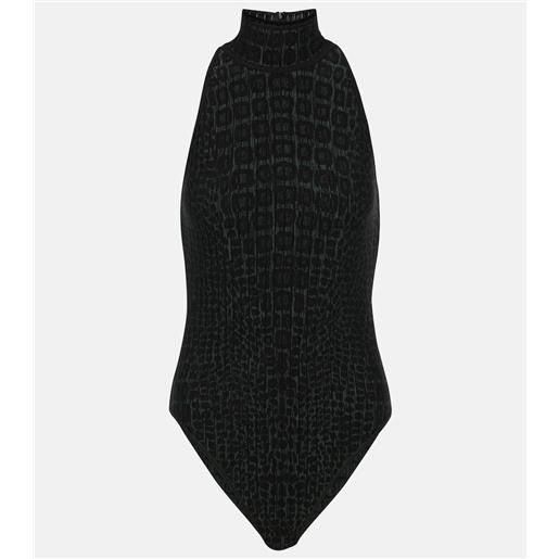 Alaia alaã¯a body con scollo allâamericana e stampa