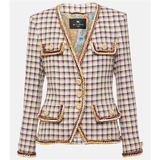 Etro giacca in misto cotone a quadri