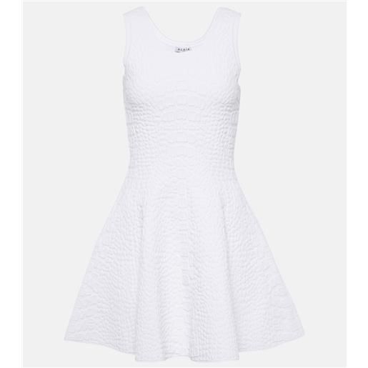 Alaia alaïa abito corto in maglia effetto coccodrillo