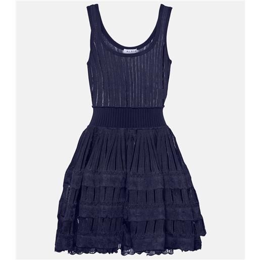 Alaia alaïa abito corto in maglia a coste