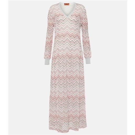 Missoni abito lungo in maglia lamã© a zig-zag