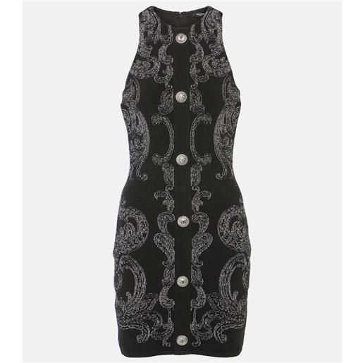 Balmain abito corto in jacquard lurex®