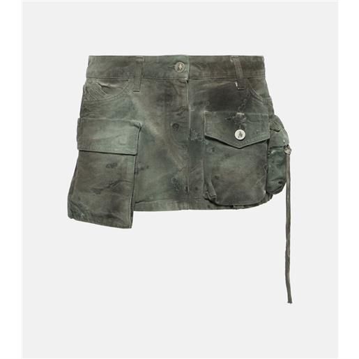The Attico minigonna cargo di jeans a vita bassa