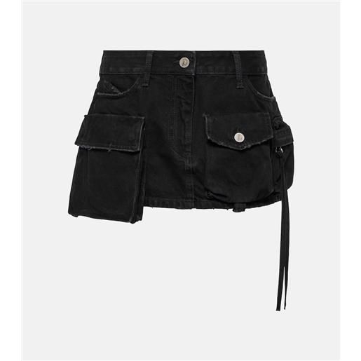 The Attico minigonna cargo di jeans a vita bassa