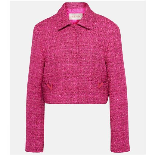 Valentino giacca cropped vgold in tweed lamã©