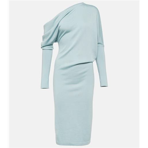 Tom Ford abito midi off-shoulder in misto cashmere