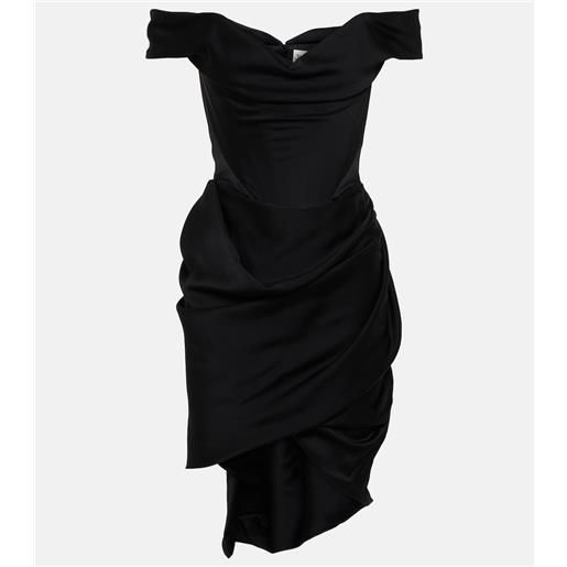 Vivienne Westwood miniabito in crãªpe con scollo bardot