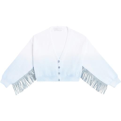 Monnalisa cardigan in cotone con frange
