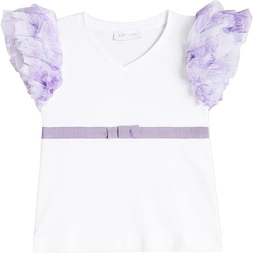 Monnalisa top in misto cotone con volant