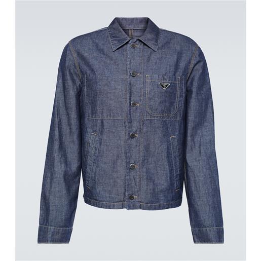 Prada giacca camicia in cotone e lino