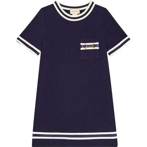 Gucci Kids abito gucci horsebit in jersey di cotone