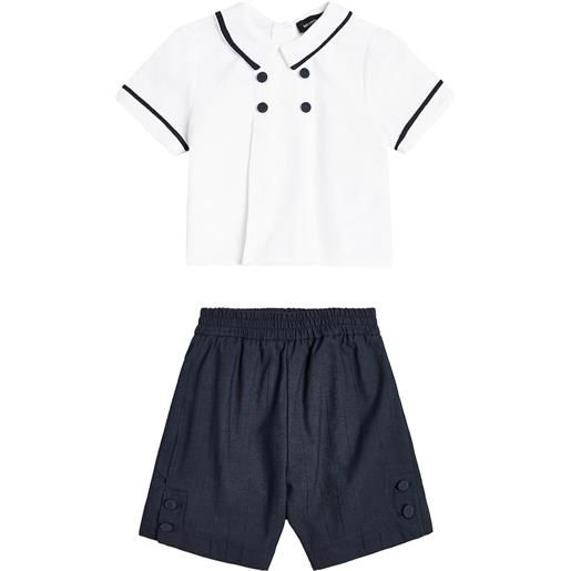Monnalisa set di camicia e pantaloni in lino