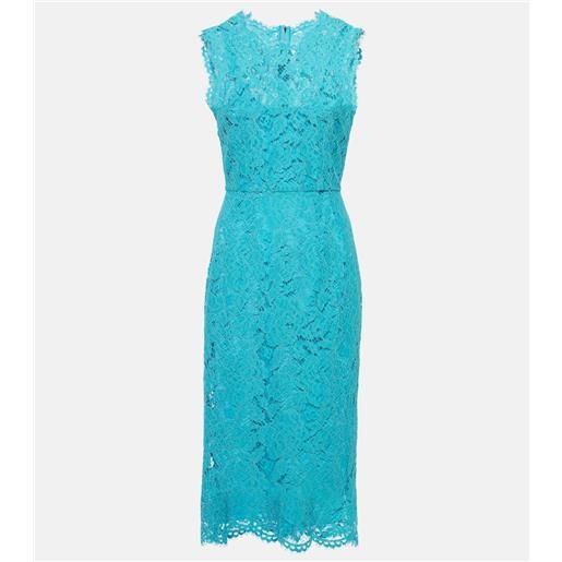 Dolce&Gabbana abito midi in pizzo di misto cotone