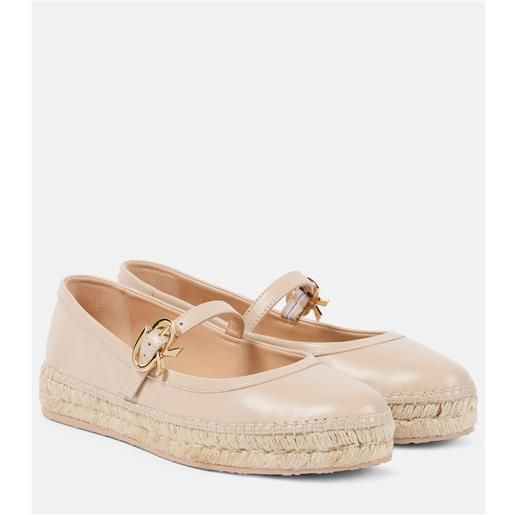 Gianvito Rossi ballerine espadrillas in pelle e rafia