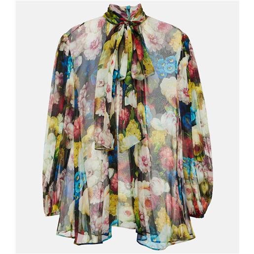 Dolce&Gabbana blusa in chiffon di seta con stampa floreale