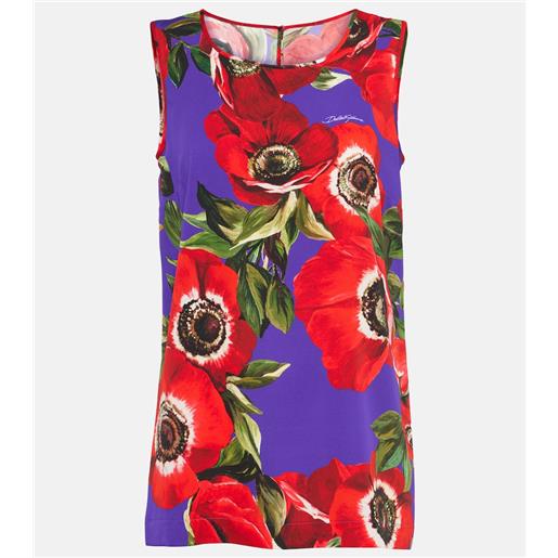 Dolce&Gabbana top anemone in charmeuse di misto seta