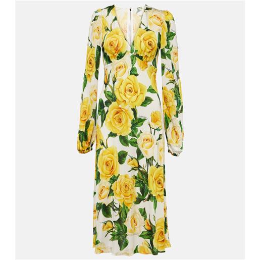 Dolce&Gabbana abito midi con stampa floreale