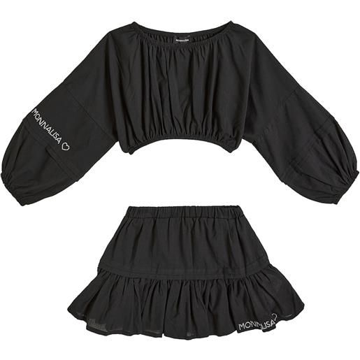 Monnalisa top e gonna in cotone