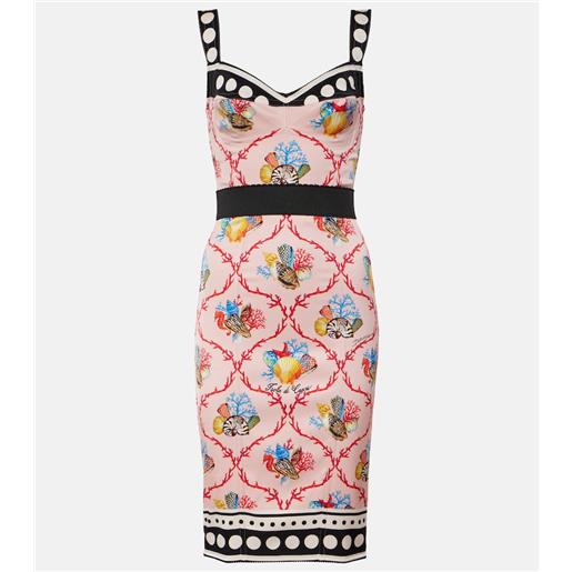 Dolce&Gabbana abito corto capri in misto seta con stampa